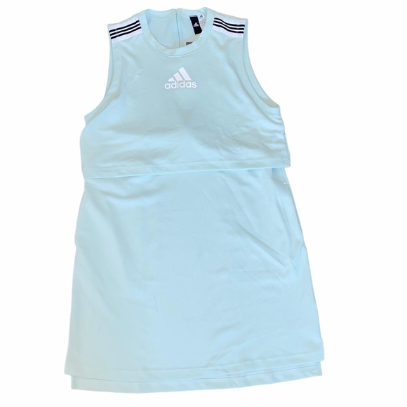 Adidas Aqua Light Blue Teal Game and Go Activewear Athleisure Dress (size M) - Picture 5 of 13